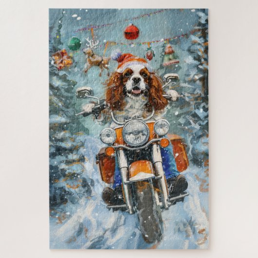 Cavalier King Charles Spaniel Kerstmis Legpuzzel (Verticaal)