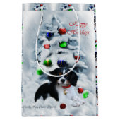 Cavalier King Charles Spaniel Kerstmis Medium Cadeauzakje (Voorkant)