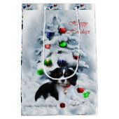 Cavalier King Charles Spaniel Kerstmis Medium Cadeauzakje (Achterkant)