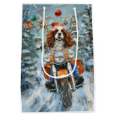 Cavalier King Charles Spaniel Kerstmis Medium Cadeauzakje (Achterkant)