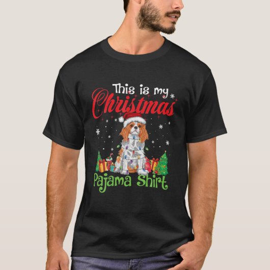 Cavalier King Charles Spaniel Kerstmis Pajama Dog T-shirt (Voorkant)