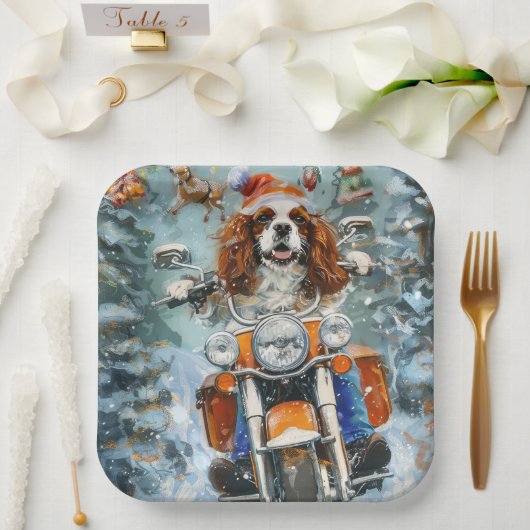 Cavalier King Charles Spaniel Kerstmis Papieren Bordje (Huwelijk)
