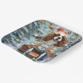 Cavalier King Charles Spaniel Kerstmis Papieren Bordje (Gebogen)