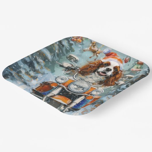 Cavalier King Charles Spaniel Kerstmis Papieren Bordje (Gebogen)