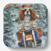 Cavalier King Charles Spaniel Kerstmis Papieren Bordje (Voorkant)