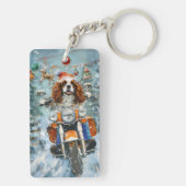 Cavalier King Charles Spaniel Kerstmis Sleutelhanger (achterkant)