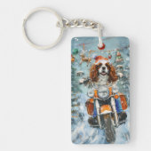 Cavalier King Charles Spaniel Kerstmis Sleutelhanger (Voorkant)