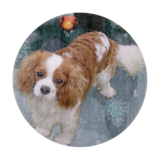 Cavalier King Charles Spaniel Kerstmis Snijplank (Voorkant)