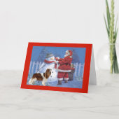 Cavalier King Charles Spaniel Kerstmis Snowman Feestdagen Kaart (Voorkant)