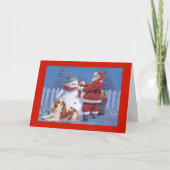 Cavalier King Charles Spaniel Kerstmis Snowman Feestdagen Kaart (Voorkant)