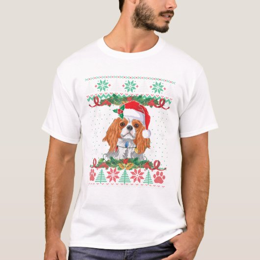 Cavalier King Charles Spaniel Kerstmis T-shirt (Voorkant)