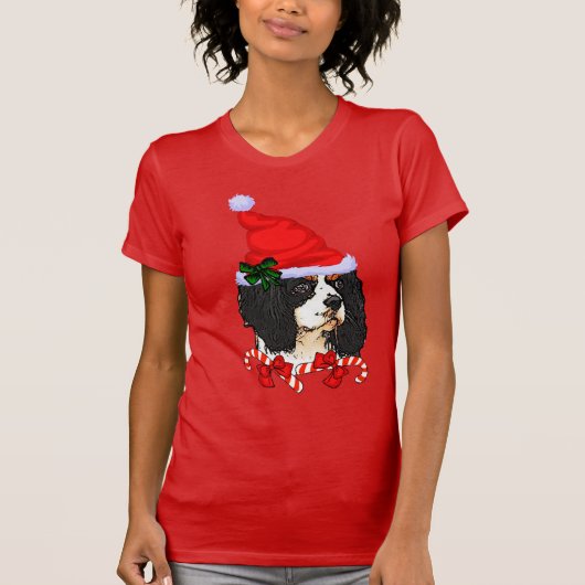 Cavalier King Charles Spaniel Kerstmis T-shirt (Voorkant)