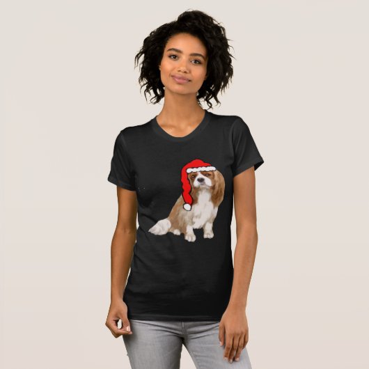 Cavalier King Charles Spaniel Kerstmis T-shirt (Voorkant volledig)