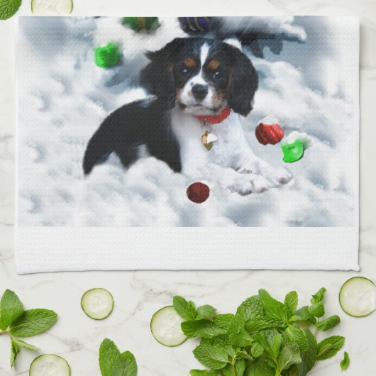 Cavalier King Charles Spaniel Kerstmis Theedoek (Gevouwen)