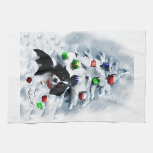 Cavalier King Charles Spaniel Kerstmis Theedoek (Horizontaal)