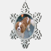 Cavalier King Charles Spaniel Kerstmis Tin Sneeuwvlok Ornament (Rechts)