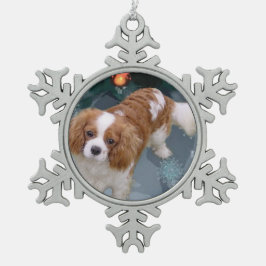 Cavalier King Charles Spaniel Kerstmis Tin Sneeuwvlok Ornament