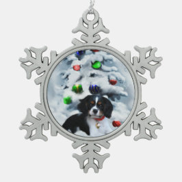 Cavalier King Charles Spaniel Kerstmis Tin Sneeuwvlok Ornament