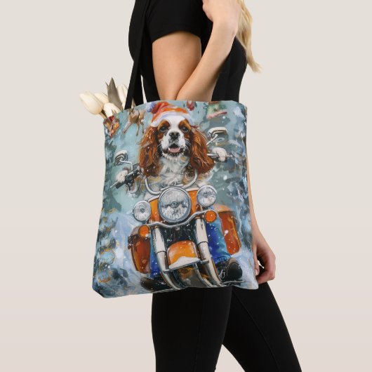 Cavalier King Charles Spaniel Kerstmis Tote Bag (Dichtbij)