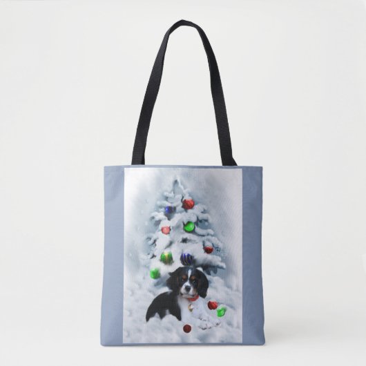 Cavalier King Charles Spaniel Kerstmis Tote Bag (Voorkant)