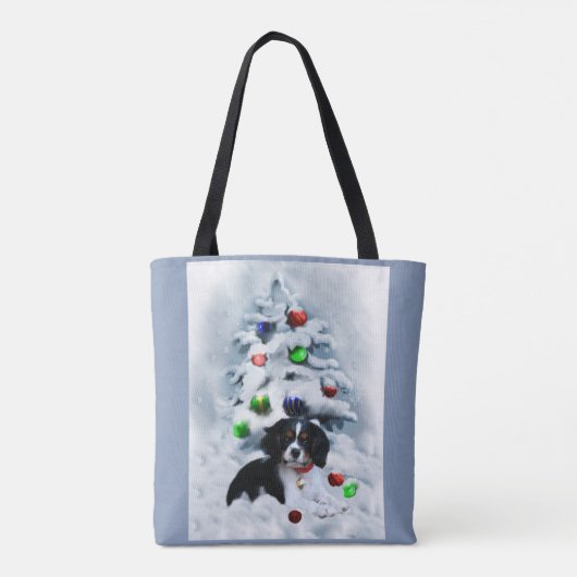 Cavalier King Charles Spaniel Kerstmis Tote Bag (Achterkant)