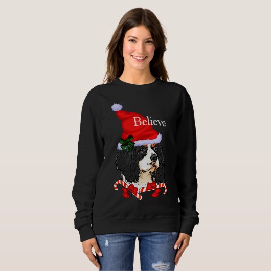 Cavalier King Charles Spaniel Kerstmis Trui (Voorkant volledig)