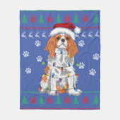 Cavalier King Charles Spaniel Kerstmis Ugly Sweat Fleece Deken (Voorkant)