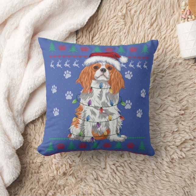 Cavalier King Charles Spaniel Kerstmis Ugly Sweat Kussen (Deken)