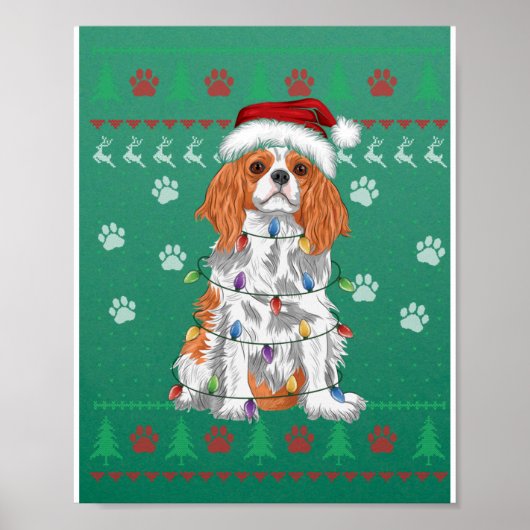Cavalier King Charles Spaniel Kerstmis Ugly Sweat Poster (Voorkant)