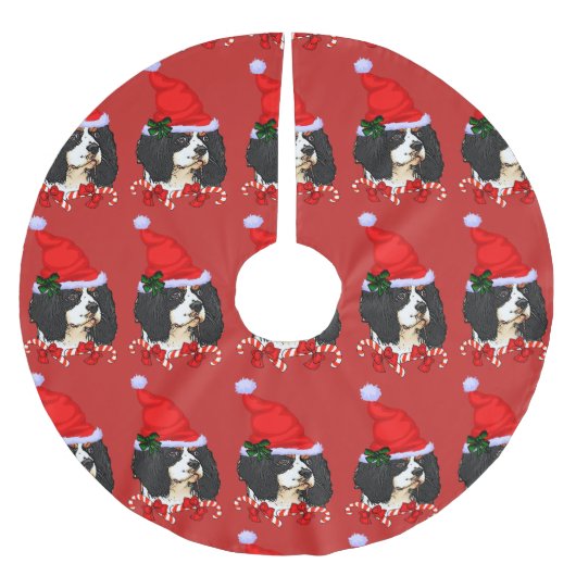 Cavalier King Charles Spaniel Kerstmis Vrolijk Kerstboom Rok (Voorkant)