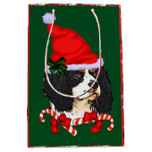 Cavalier King Charles Spaniel Kerstmis Vrolijk Medium Cadeauzakje (Voorkant)
