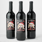 Cavalier King Charles Spaniel Kerstmis Wijn Etiket (Flessen)