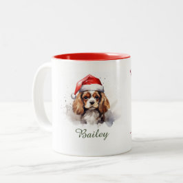 Cavalier King Charles Spaniel kerstMok Tweekleurige Koffiemok