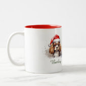 Cavalier King Charles Spaniel kerstMok Tweekleurige Koffiemok (Links)