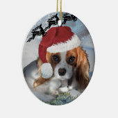 Cavalier King Charles Spaniel kerstornament Keramisch Ornament (Rechts)
