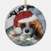 Cavalier King Charles Spaniel kerstornament Keramisch Ornament (Voorkant)