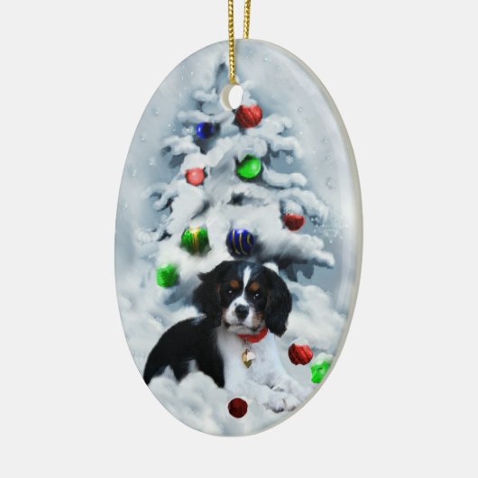 Cavalier King Charles Spaniel kerstornament Keramisch Ornament (Links)