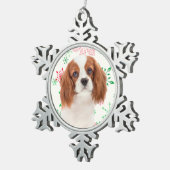 Cavalier King Charles Spaniel kerstornament Tin Sneeuwvlok Ornament (Rechts)