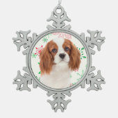 Cavalier King Charles Spaniel kerstornament Tin Sneeuwvlok Ornament (Voorkant)