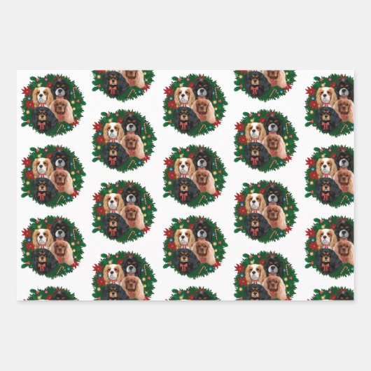 Cavalier King Charles Spaniel kerstpapier Inpakpapier Vel (Voorkant 2)