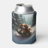 Cavalier King Charles Spaniel Kerstsneeuw Blikjeskoeler (Blikje Voorkant)