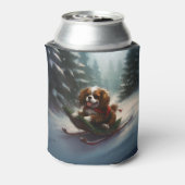 Cavalier King Charles Spaniel Kerstsneeuw Blikjeskoeler (Blikje Achterkant)