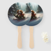 Cavalier King Charles Spaniel Kerstsneeuw Handwaaier (Voorkant en achterkant)