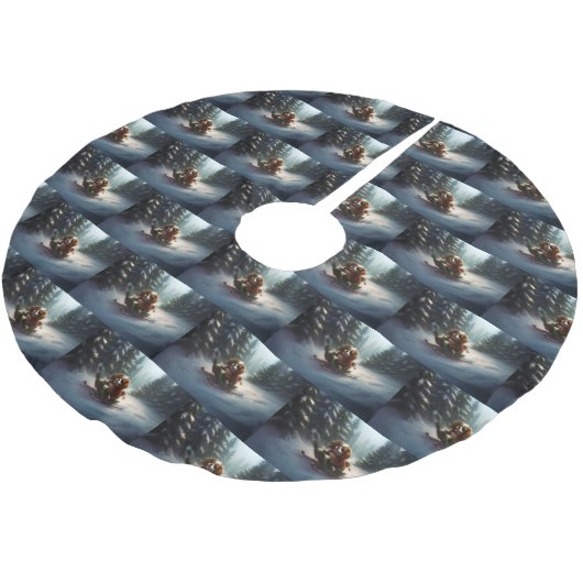 Cavalier King Charles Spaniel Kerstsneeuw Kerstboom Rok (Gekanteld)