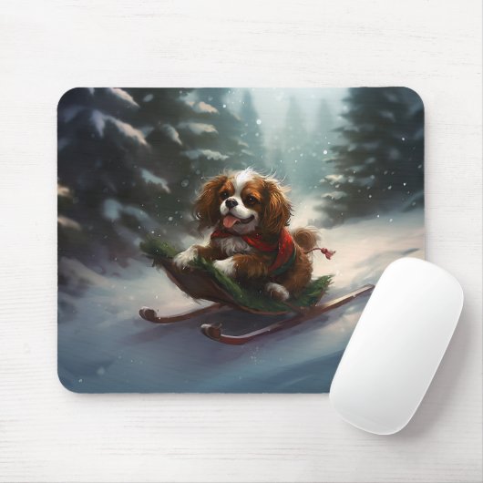 Cavalier King Charles Spaniel Kerstsneeuw Muismat (Met muis)