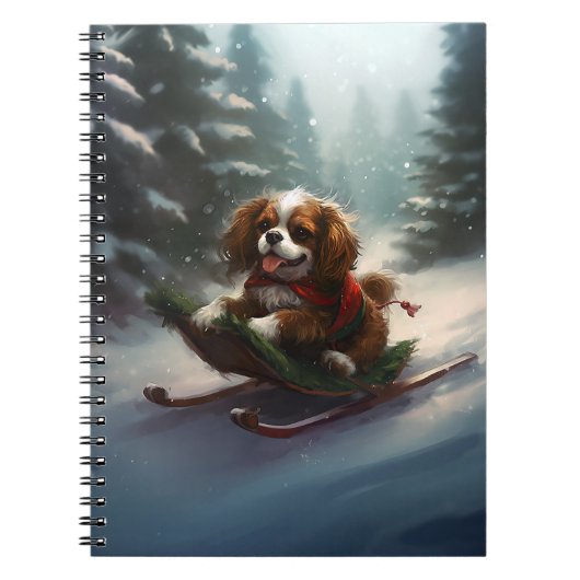 Cavalier King Charles Spaniel Kerstsneeuw Notitieboek (Voorkant)