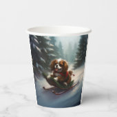 Cavalier King Charles Spaniel Kerstsneeuw Papieren Bekers (Achterkant)
