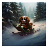 Cavalier King Charles Spaniel Kerstsneeuw Perfect Poster (Voorkant)