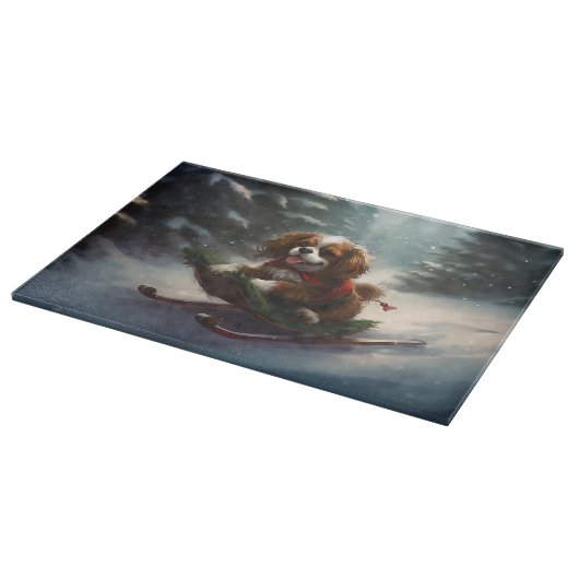 Cavalier King Charles Spaniel Kerstsneeuw Snijplank (Hoek)