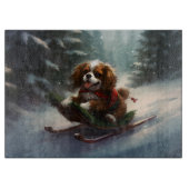 Cavalier King Charles Spaniel Kerstsneeuw Snijplank (Voorkant)